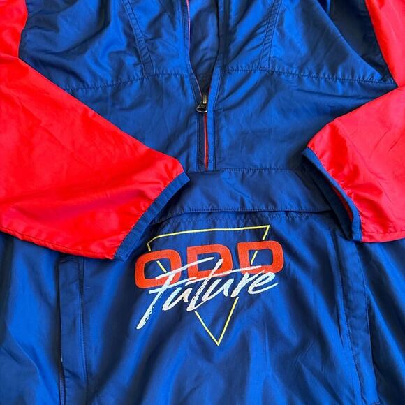 Rare Design Odd Future Windbreaker Small Tyler the Creator Navy Red Embroidered - Picture 3 of 8
